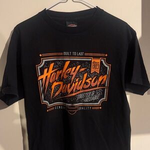 Harley-Davidson Black and Orange Graphic Tee